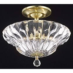 Crystal Gold 3-Light Semi-Flush Mount