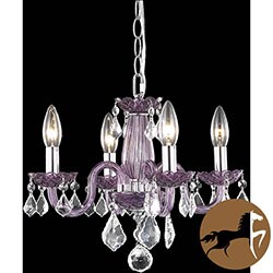 Christopher Knight Home Crystal Lattice Lavender 4-light Chandelier