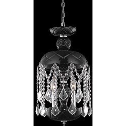 Black 3-Light Crystal Chandelier