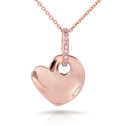 Nitez N Daze 14k Rose Gold Black and White Diamond Accent Heart Necklace