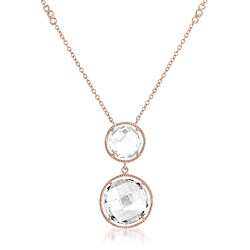 Rose Goldplated Silver White Quartz By the Yard Necklace
