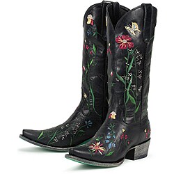 Lane Boots Women's 'Garden' Black Leather Cowboy Boots