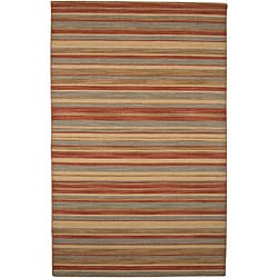 Flat Woven Red Wool Rug (10' x 14')