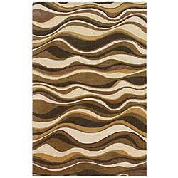 Hand-Tufted Brown Wool Rug (3'6 x 5'6)