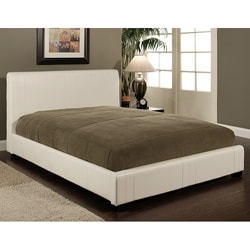Abbyson Living Malibu White Bi-Cast Leather Queen-Size Bed