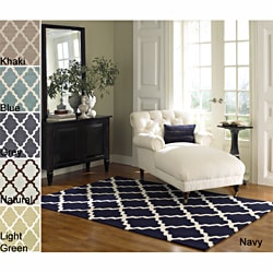 Hand-hooked Alexa Moroccan Trellis Wool Rug (8'6 x 11'6)