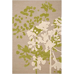 Hand-tufted Beige/ Ivory Floral Area Rug (5' x 7'6)