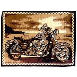 DonnieAnn African Adventure Motor-cycle Brown Area Rug (5'x7')