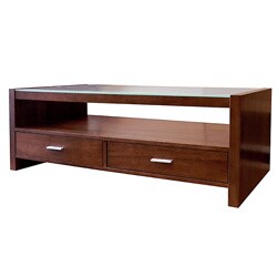 Guildford Glass Top 2-Drawer Coffee Table