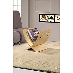 Modern Natural Finish Magazine Holder Rack 