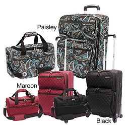 U.S. Traveler Quilted 2-piece Expandable Carry-On Spinner Luggage Set