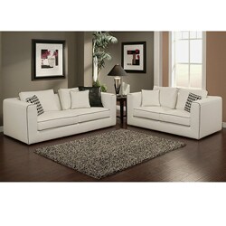 Abbyson Living Soho Italian Linen Sofa and Loveseat Set