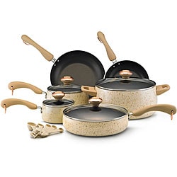 Paula Deen Porcelain Nonstick Oatmeal Speckle 15-piece Cookware Set