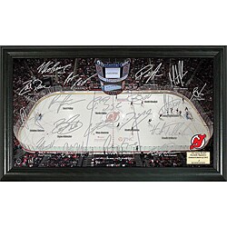 Highland Mint New Jersey Devils Team Autographed Framed Rink Photo