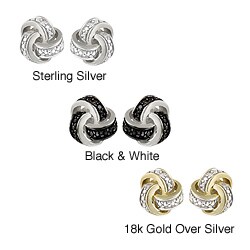 DB Designs Diamond Accent Love Knot Earrings