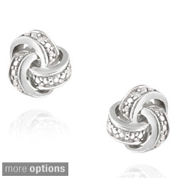 DB Designs Diamond Accent Love Knot Earrings