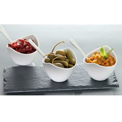 Luigi Bormioli Slate and Porcelain 7-piece Condiment Set