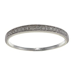 10k White Gold 1/6ct TDW Diamond Milligrain Band (G-H, I1-I2)