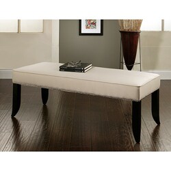 Abbyson Living Camden Cream Fabric Ottoman Bench