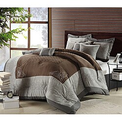 Florence Silver/ Brown Oversized 8-piece Comforter Set