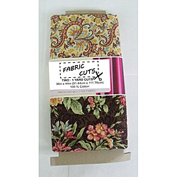 Fabric Cuts Brown/Rose, Floral/ Paisley Coordinating Fabric (2 yards)