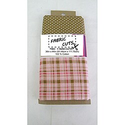 Fabric Cuts Pink/Brown, Plaid/ Mini Dot Coordinating Fabric (2 yards