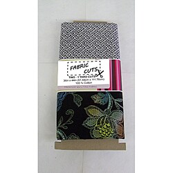 Fabric Cuts Black Floral/Small Ditsy Print Coordinating Fabric (2 yards)