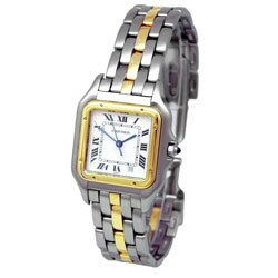 Pre-owned Cartier 18k Yellow Gold and Stainless Steel Panthere Watch
