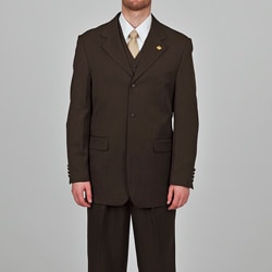 Stacy Adams Men's Dark Brown 3-button Vested Suit