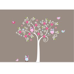 Nursery Wall Art Girl's Curl Tree Branch Decal Set