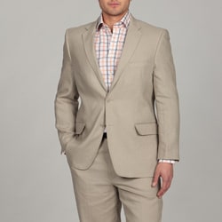 Adolfo Men's 2-button Tan Linen Suit FINAL SALE