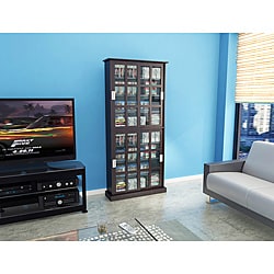 Atlantic 'Windowpane' Espresso Media Cabinet