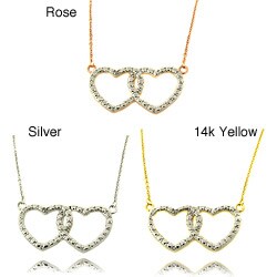 Fusion Diamond Accent Double Heart Necklace