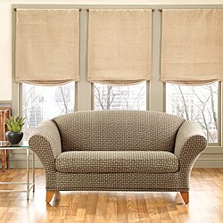Sure Fit Brown Stretch Baxter 2-Piece Sofa Slipcover