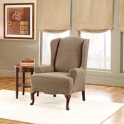 Sure Fit Brown Stretch Baxter Wing Chair Slipcover