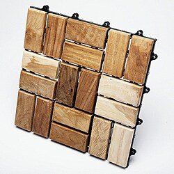 Le click Flex Interlocking Teak Decktiles (Pack of 10)