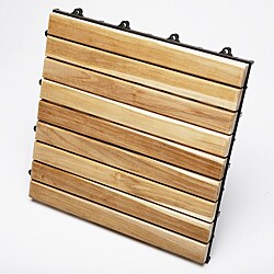 Le click Exclusive Interlocking Teak Decktiles (Pack of 10)