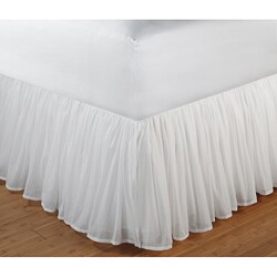 Cotton Voile White 18-inch Drop Bedskirt