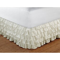 Multi-Ruffle Ivory 15-Inch Drop Full Bedskirt