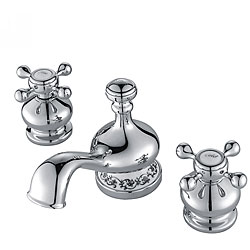 Kraus Apollo Three-hole Basin Faucet with Lift Rod Waste Chrome