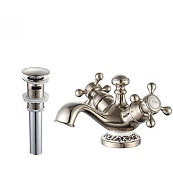 Kraus Apollo Single-hole Basin Faucet and Pop Up Drain with Overflow Brushed Nickel