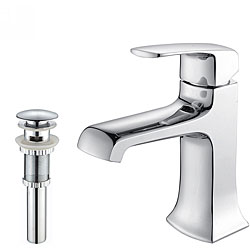Kraus Decorum Single Lever Basin Faucet and Pop Up Drain with Overflow Chrome