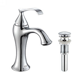Kraus Ventus Single Lever Basin Faucet and Pop Up Drain with Overflow Chrome