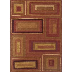 Escapades Modern Cinnamon Polyester Rug (5' x 8')