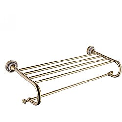 Kraus Apollo Bathroom Accessories - Bath Towel Rack with Towel Bar Gold