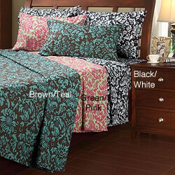 Damask Microfiber Twin-size Sheet Set