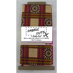1-Yard Plaid and Floral Fabric Cut 