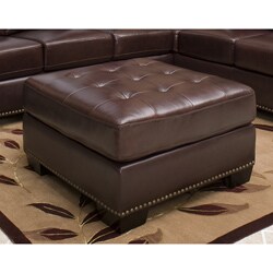 Abbyson Living Glendale Italian Leather Ottoman
