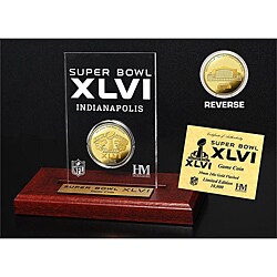 Super Bowl XLVI Champions Desk-top 24k Gold Flip Coin