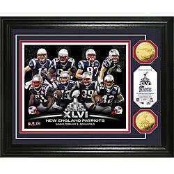 AFC Champs New England Patriots Super Bowl XLVI 24k Gold Coin Team Photo Mint